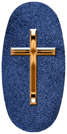 DASOV 510 CP SH BL Copper Single Cross Shimmer Blue Background